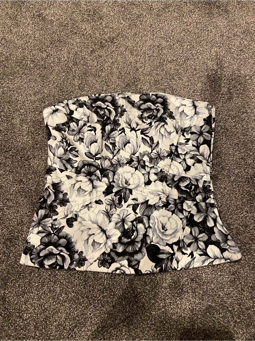 White House Black Market Women’s Floral Tube Top Goth Denim Cotton Blend Size 2